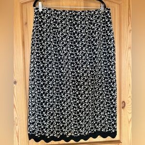 Rebecca Taylor black with white embroidery skirt size 16